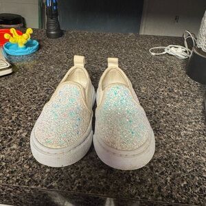 Sparkly White Kids Slip-On Shoes